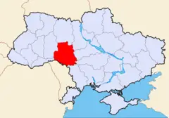 Map of Ukraine Political Simple Oblast Wynnyzja
