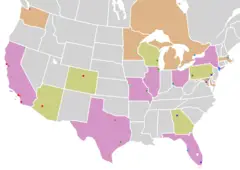 Map of Usa And Canada, Mlb,zoom