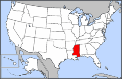 Map of Usa Highlighting Mississippi