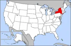 Map of Usa Highlighting New York