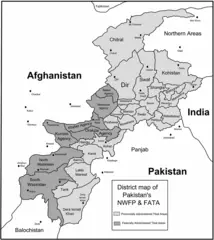 Map Showing Nwfp And Fata