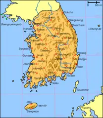 Map South Korea Blank