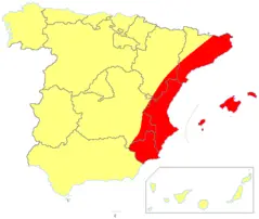 Map Spain Levante