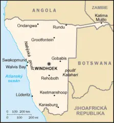 Mapa Namibie