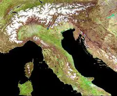Mediterranean Italy Satellite Image