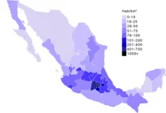 Mexico Estados Densidad