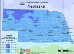Nebraska Plant Hardiness Zone Map