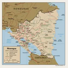 Nicaragua Political Map 1