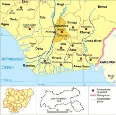 Nigeria Karte Politisch Anambra