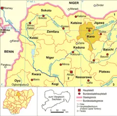 Nigeria Karte Politisch Kano