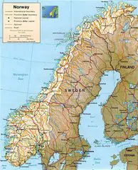 Norway Physical Map