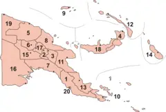 Papua New Guinea Provinces (numbers)