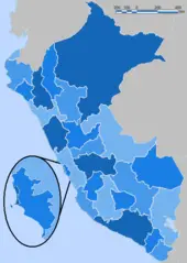 Peru Blue Administrative Base Map