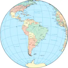 Political South America Globe