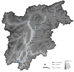 Pysical Map of Trentino Alto Adige
