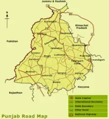 Road Map of Punjab