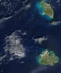 Satellite Image of Antigua And Barbuda In September 2002
