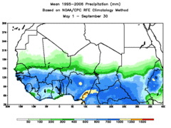 Seasonal Westafrica Rainfall Mean 20070501 20070930