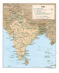 Shared Relief Map of India 1996