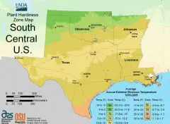 South Central Us Plant Hardiness Zone Map