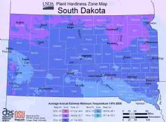 South Dakota Plant Hardiness Zone Map