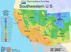 South West Us Plant Hardiness Zone Map