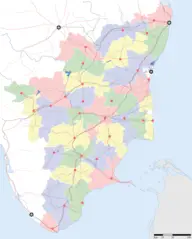States Map of Tamil Nadu