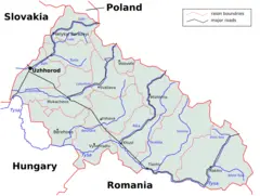 Subcarpathia Ukraine Districts En