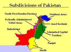 Subdivisions of Pakistan Map