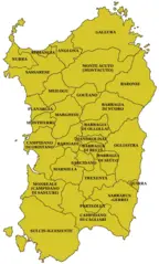 Subregions Map of Sardinia