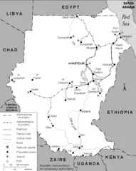 Sudan 1991 Transportation Map