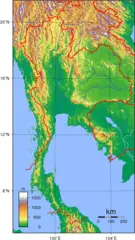 Thailand Topography