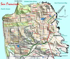 Topographic Map of San Francisco
