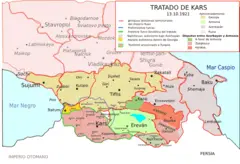 Tratado De Kars 1921  Territorios Disputados