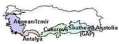 Turkey Cotton By Region Map