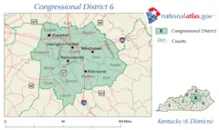 United States House of Representatives, Kentucky District 6 Map