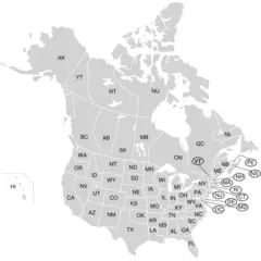 Usa And Canada With Names