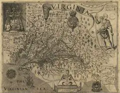 Virginia Map John Smith Large