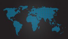 World Map Dotted Black